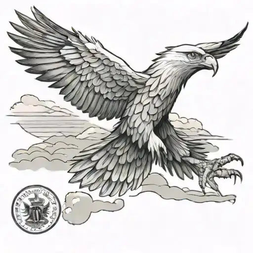 Create A Tattoo Featuring The Albanian Eagle Flying Over The Landscape Of Sri Lanka