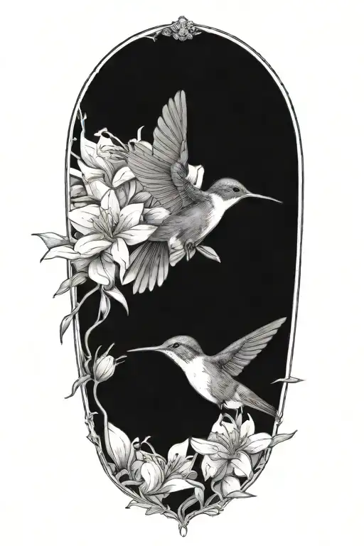 Hummingbird Feeding From Azaleas