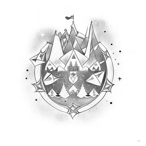 Castillo Disney De Noche Con Estrellas