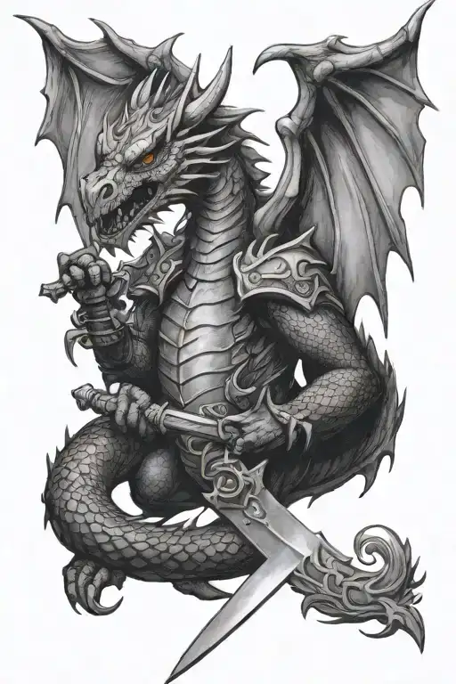 Dragon Holding Sword