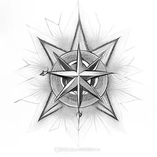 Nine Pointed Star With Bass Clef And Theatre Masks