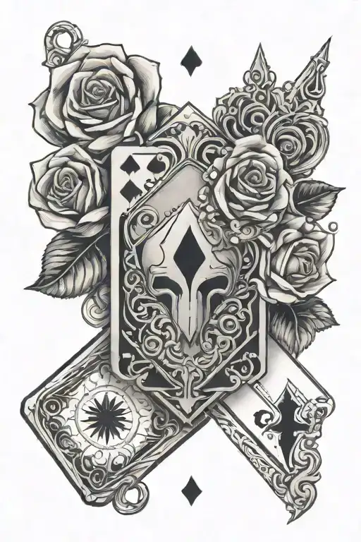 A Suit With A Rose Head Holding An Ace Of Diamonds Card And Keys In One Hand