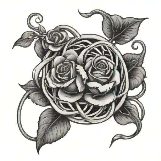 Roses And Vines Entwined In A Celtic Love Knot Design