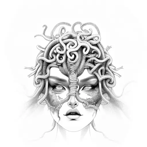 Medusa With Cracked Face