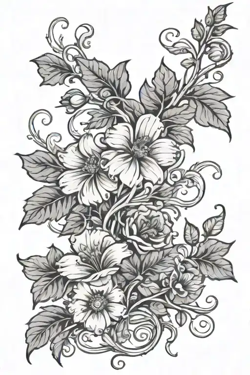 Birth Flowers On A Vine Wrapping