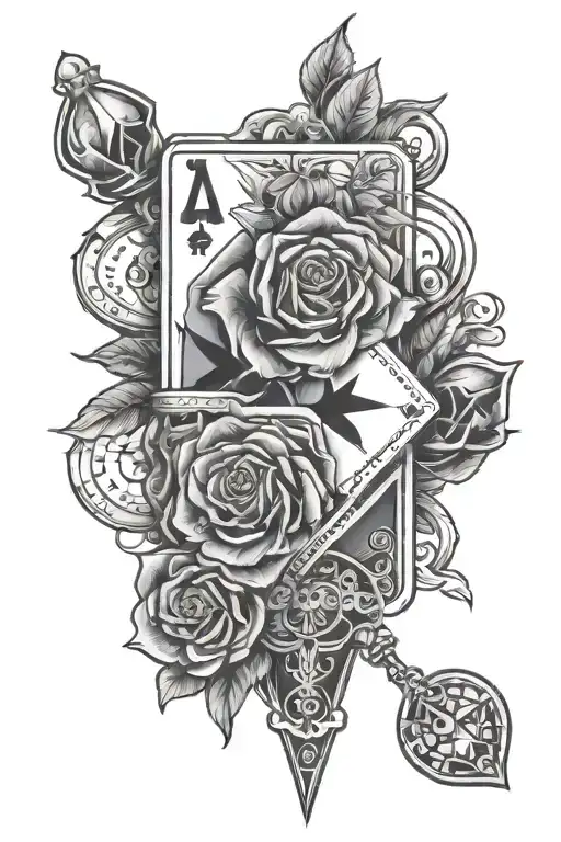 A Suit With A Rose Head Holding An Ace Of Diamonds Card And Keys In One Hand
