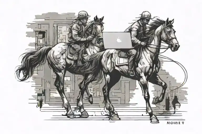 Monet Horse Programming On Laptop