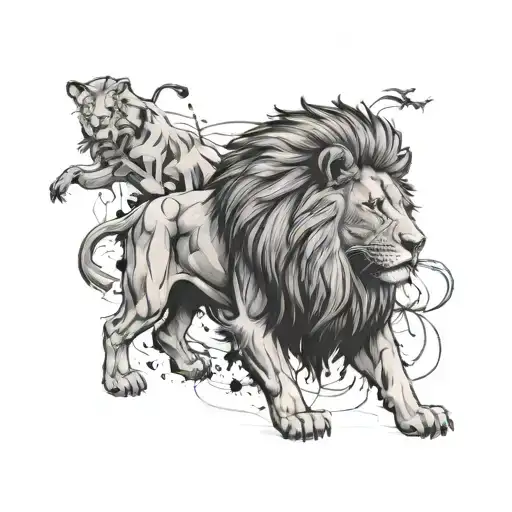 A Lion Wearing A Football Jersey Surrounded By Animals