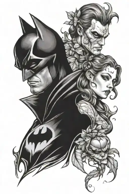 Batman And Poison Ivy Portrait