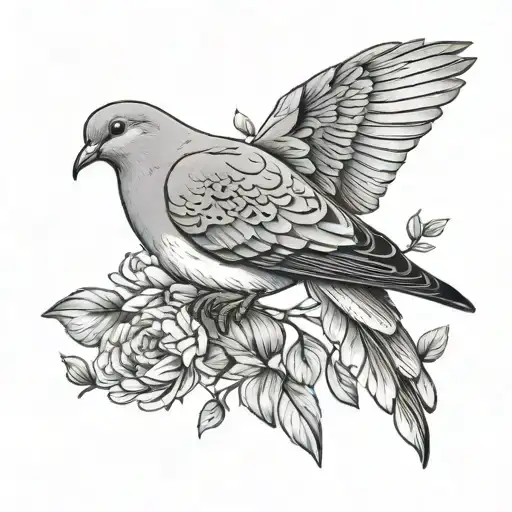 A Portrait Of A Mourning Dove With A Subtle Silhouette Of A Dog In The Background