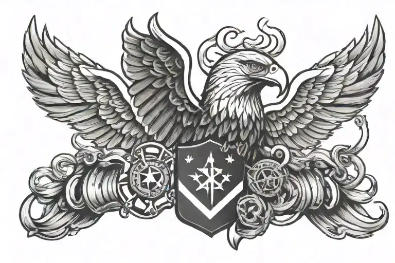 Eagle Globe Anchor Smoke Fire Guns American Flag Sergeant Chevron