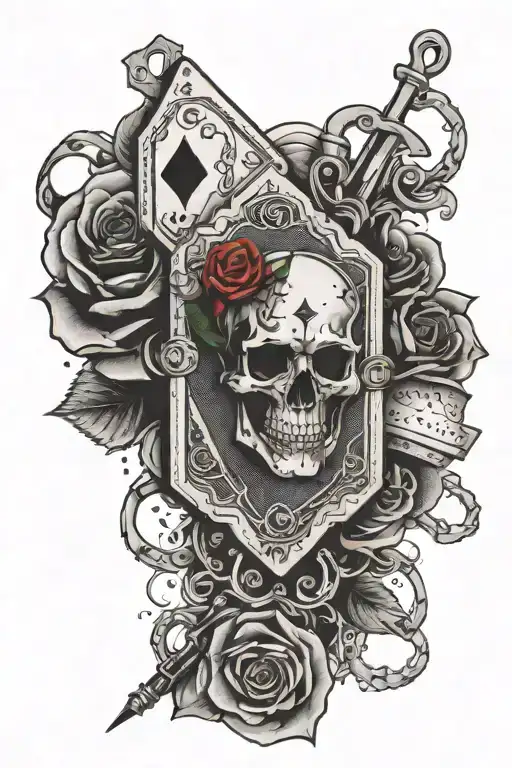 A Suit With A Rose Head Holding An Ace Of Diamonds Card And Keys In One Hand