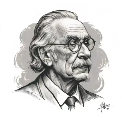 A Realistic Portrait Of A Famous Scientist From History