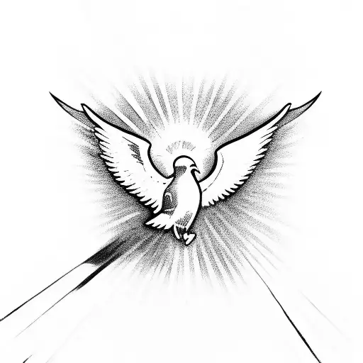 St Michael With Sun Rays And Dove