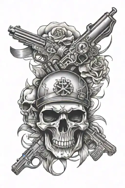 A Skull With Crossed Pistols Below It Is A Pack