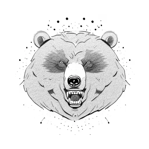 Angry Bear With Shading