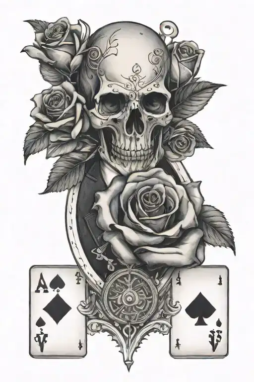 A Suit With A Rose Head Holding An Ace Of Diamonds Card And Keys In One Hand