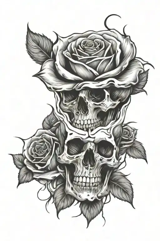 Rose And Skull Melting