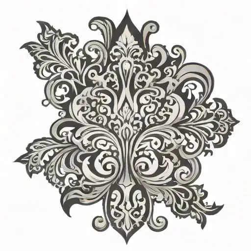 Damask Ornamental Black