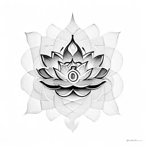 Om Symbol With Lotus
