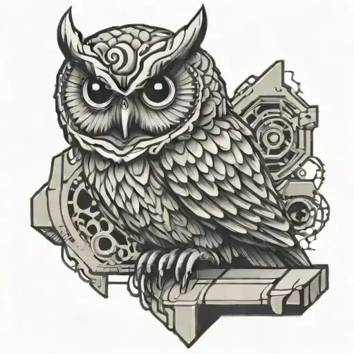 A Cyber Security Themed Owl Perched On A Firewall