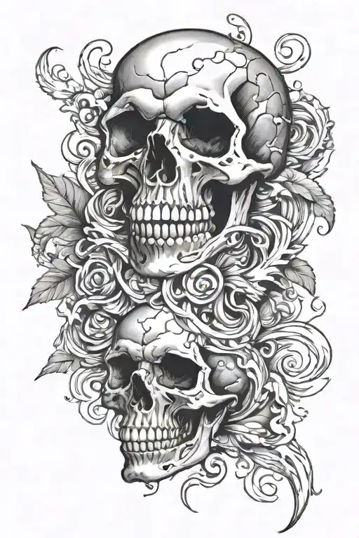 Black Scull With Smoke And Ash