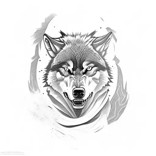 Cowboy Defending Himself From Wolves