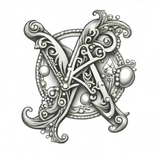 Letters A K A Surrounded By Diamond And Pearls Inside