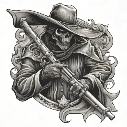 Cowboy Reaper With Six Gun