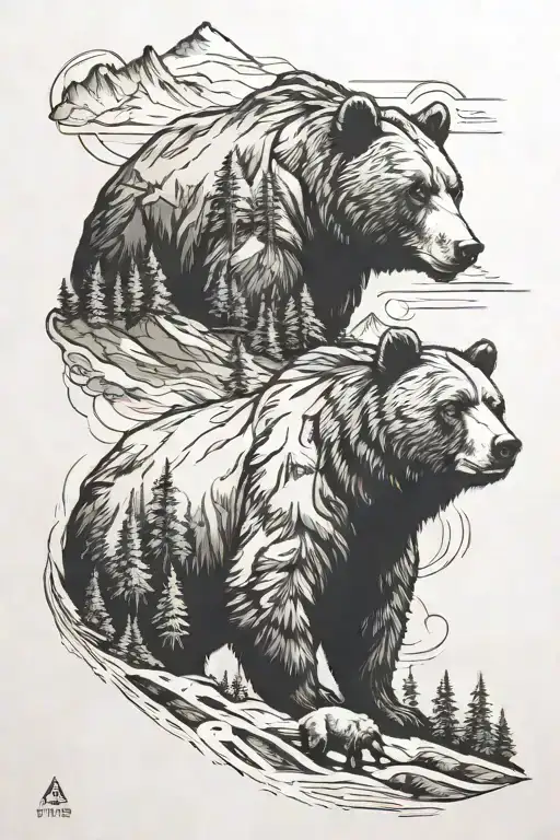 Moutain And Bear