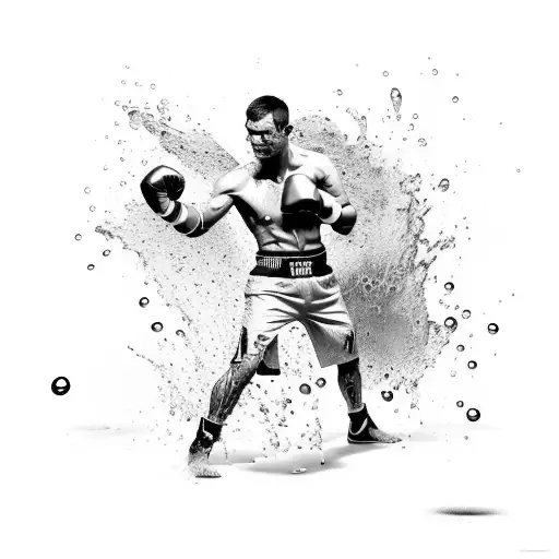 A Boxer Throwing A Powerful Punch With Water Splashing Around Them