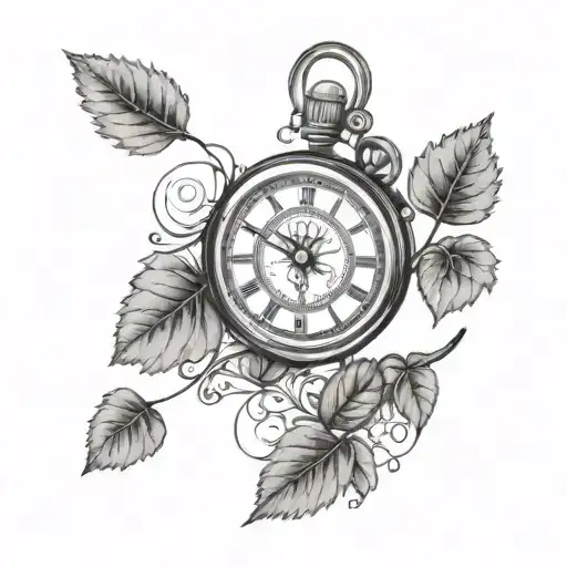 Stop Clock With Leafs Growing