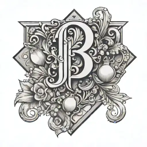 Letter P Diamond And Pearls Inside