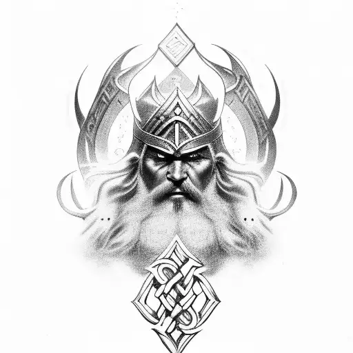 Norse God With Symbols