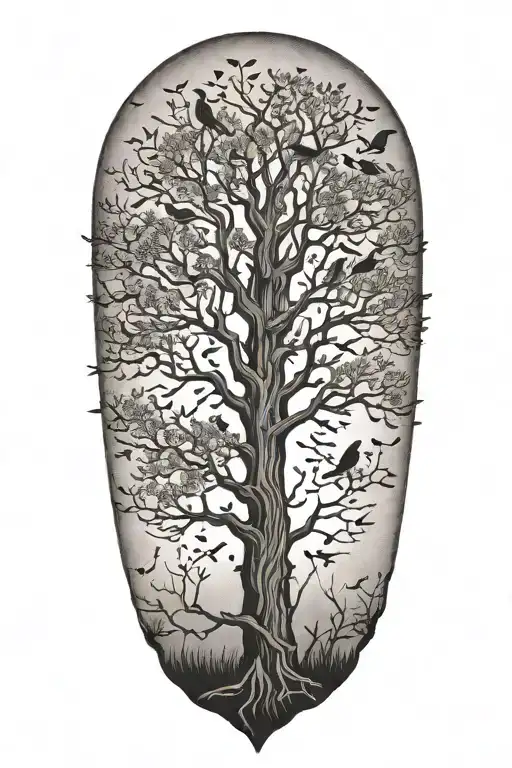 Tree With Birds In It