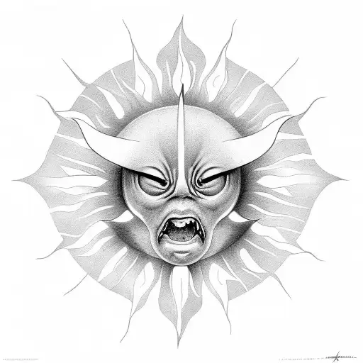 Sun With Rays With No Face
