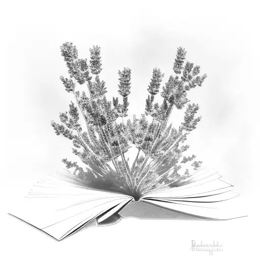 A Tea Kettle Pouring Out A Stream Of Lavender Flowers That Turn Into Pages Of A Book