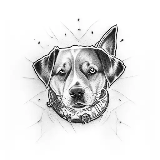 A Tattoo Design Featuring Your Dogs Enjoying A Beautiful Sunset