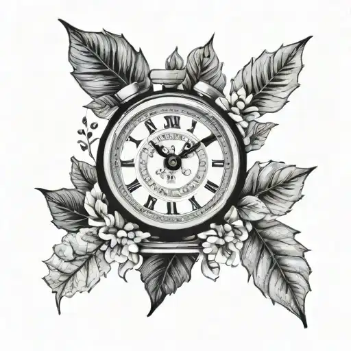 Stop Clock With Leaves Falling