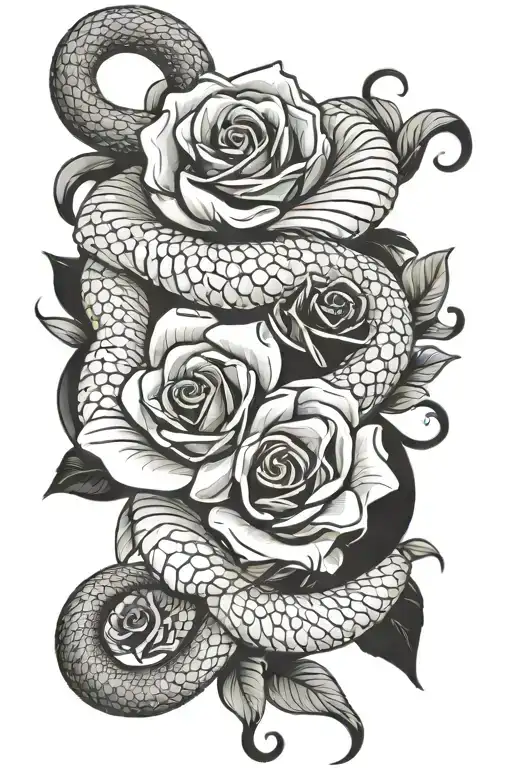 Roses And Snake Wrapped