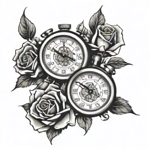 Stop Clock With Roses