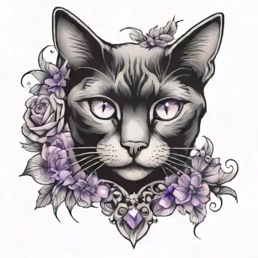 A Black Cat Made Of Amethyst