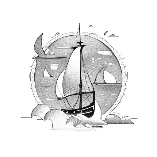 A Police Officer Sailing On A Ship Towards Uncharted Lands