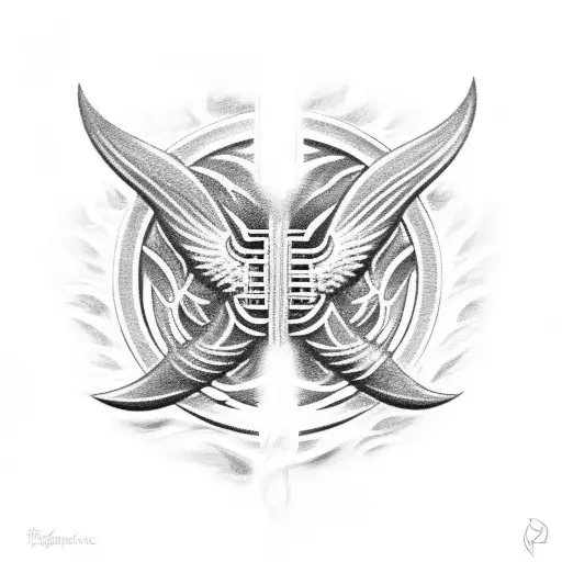 Trident With Phoenix In The Middle