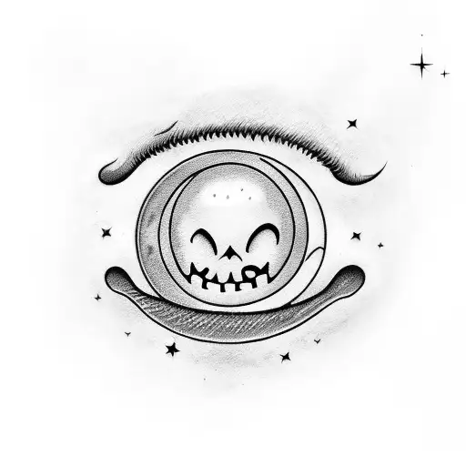 Evil Smile On A Crescent Moon