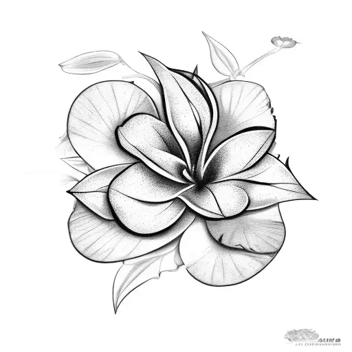 Hawaiian Flowers With Leaves