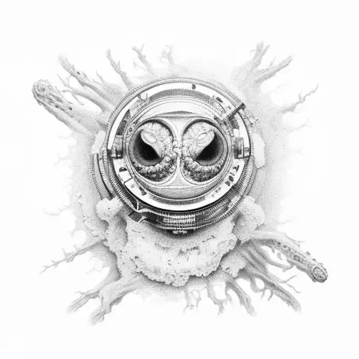 A Realistic Portrait Of A Beholder With Intricate Shading And Details