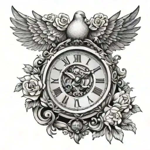 Roman Clock With Dove
