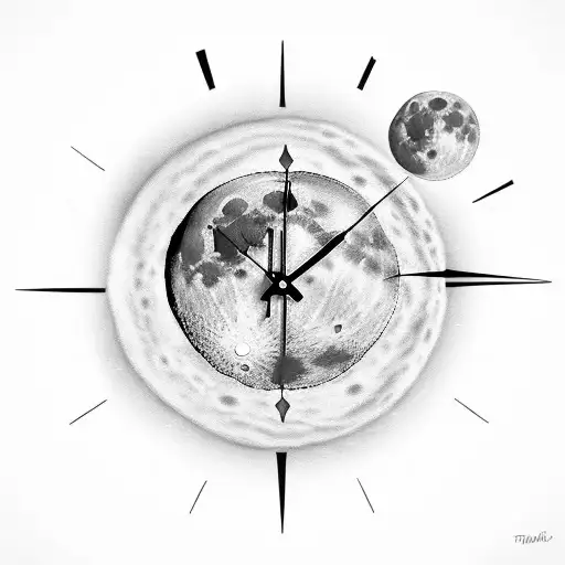 Moon On A Clock With A Smile