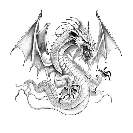 Design A Dragon Tattoo With A Rock And Metal Music Theme
